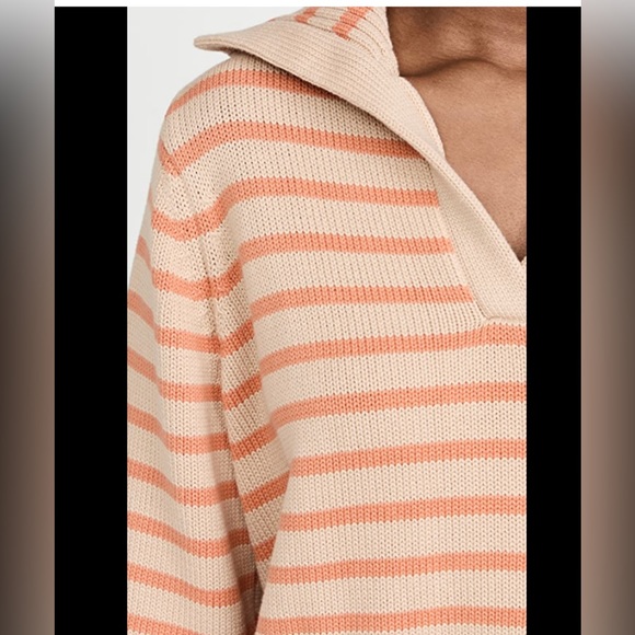 NEW $295 Demy Lee "Leigh" Striped Cotton Polo Sweater - Picture 5 of 13